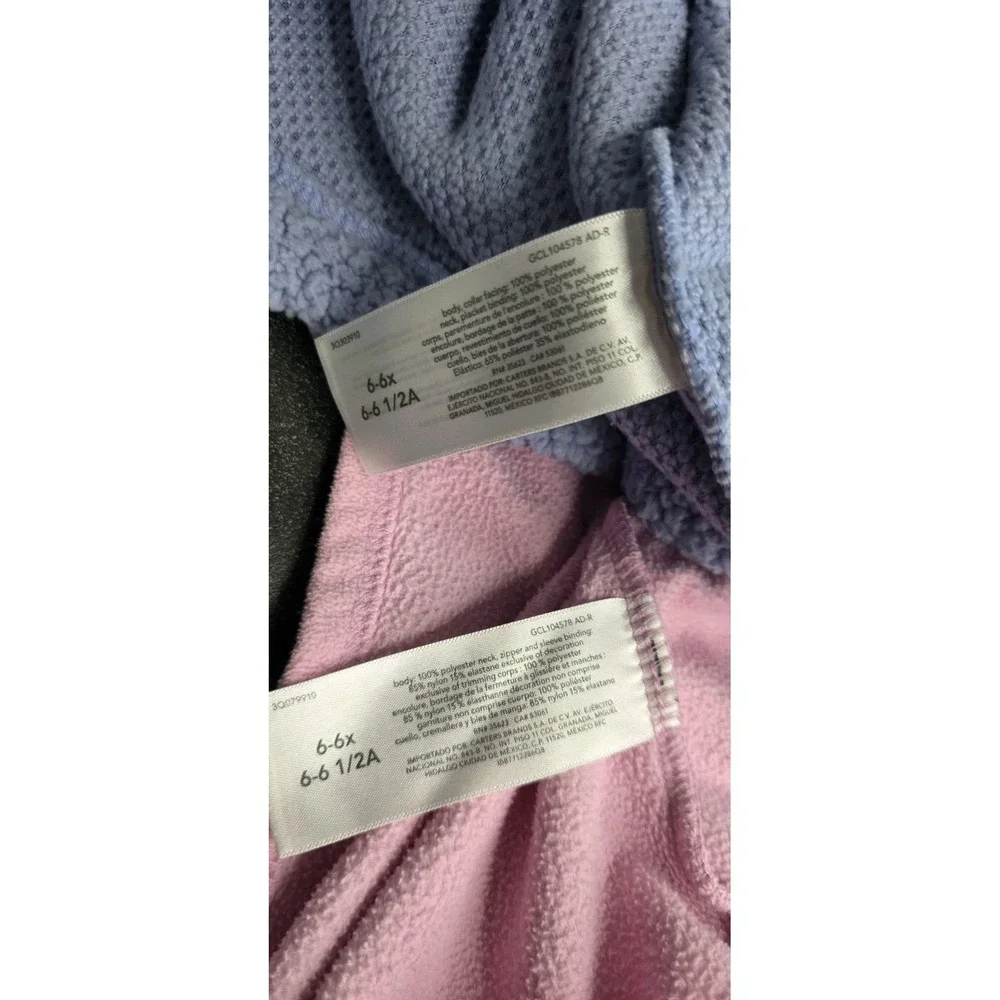 2pc OshKosh B'gosh Girls Purple Pink Fleece Zip Hoodie Jacket Pockets 6/6x‎